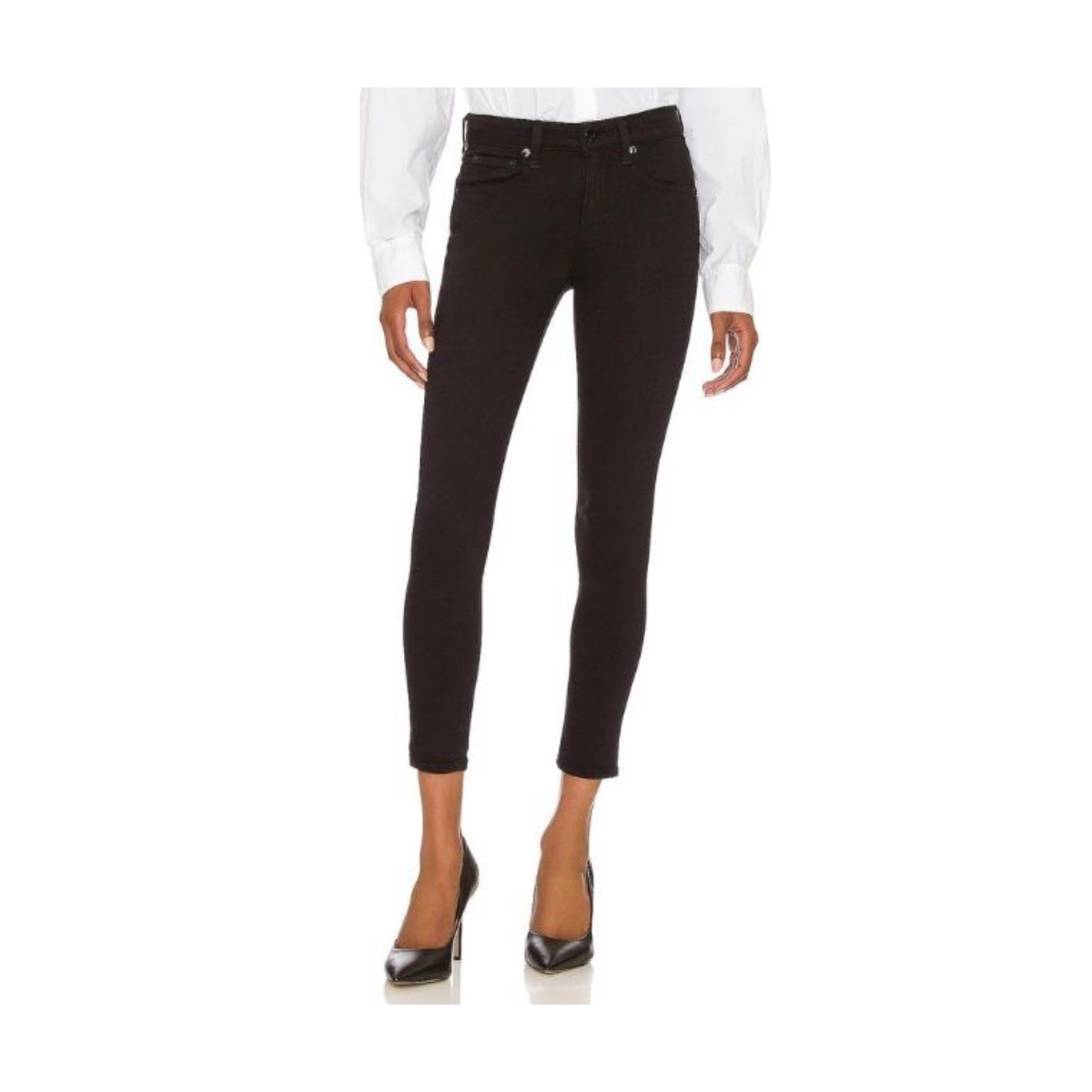 Rag & Bone Cate Mid-Rise Skinny Jeans in Black
