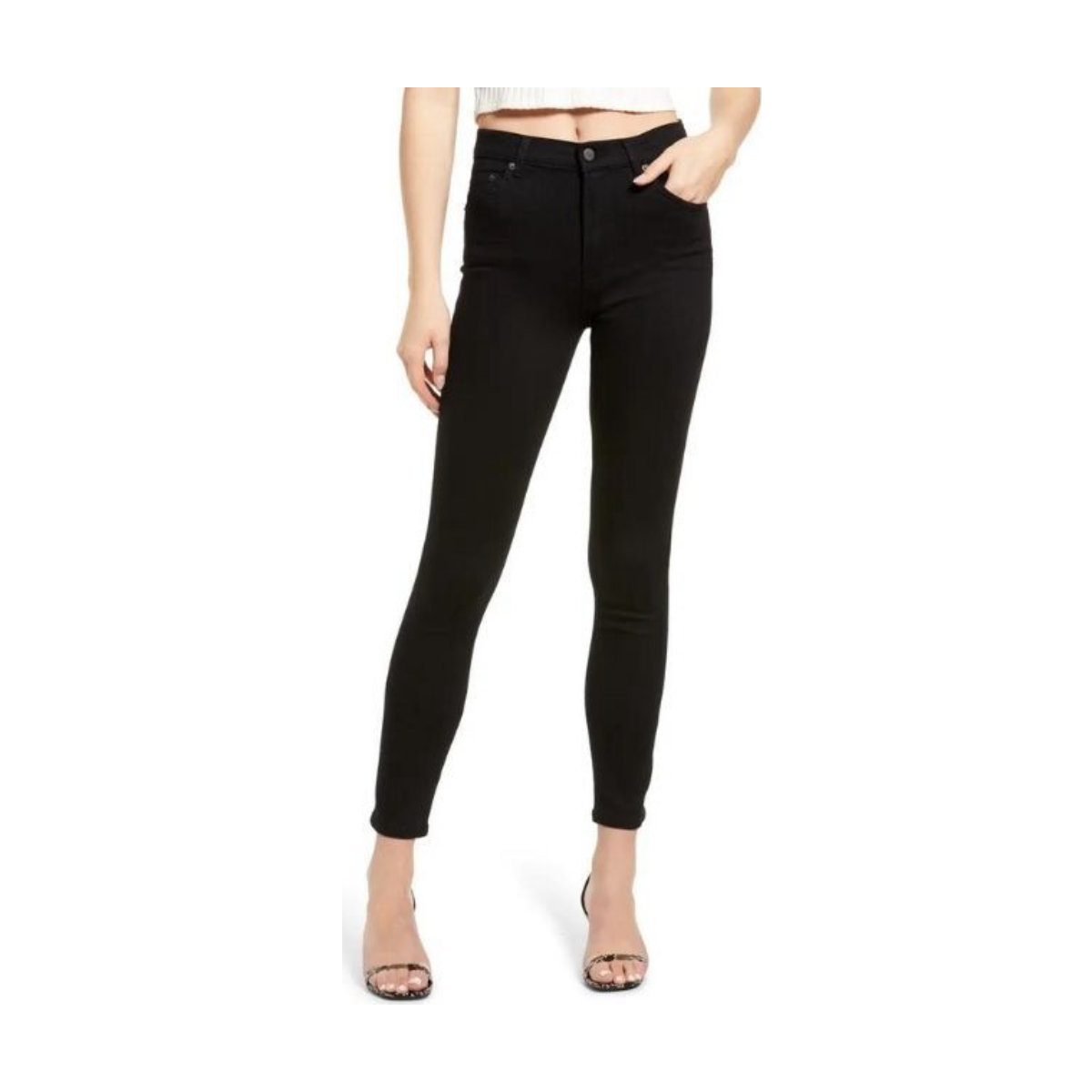 Reformation Harper High Rise Skinny Jeans in Black