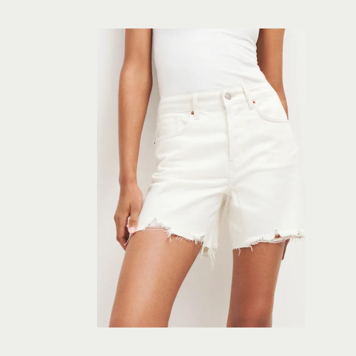 Reformation Raye Mid Rise Relaxed Jean Shorts