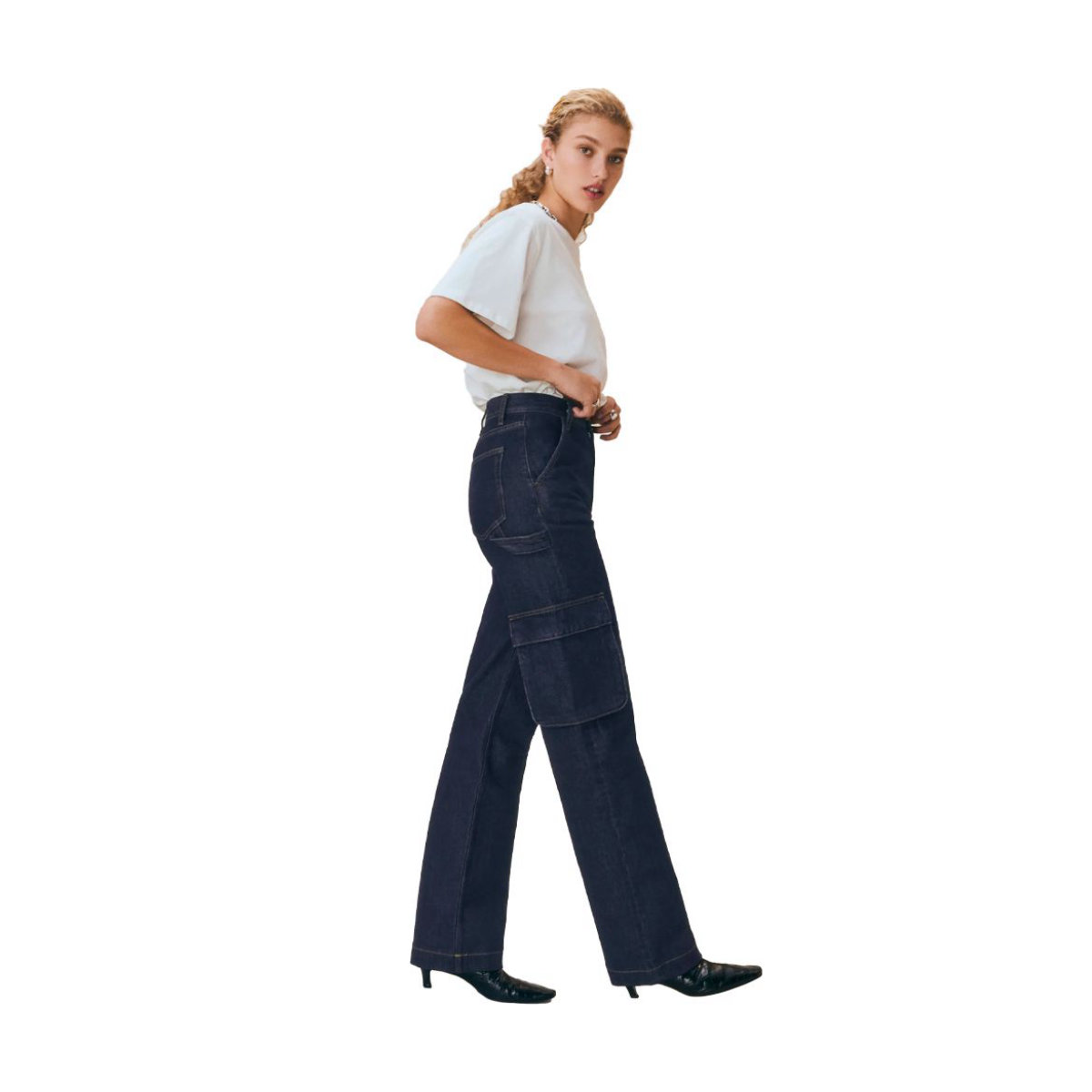 Reformation Wilder Cargo High Rise Wide Leg Jeans