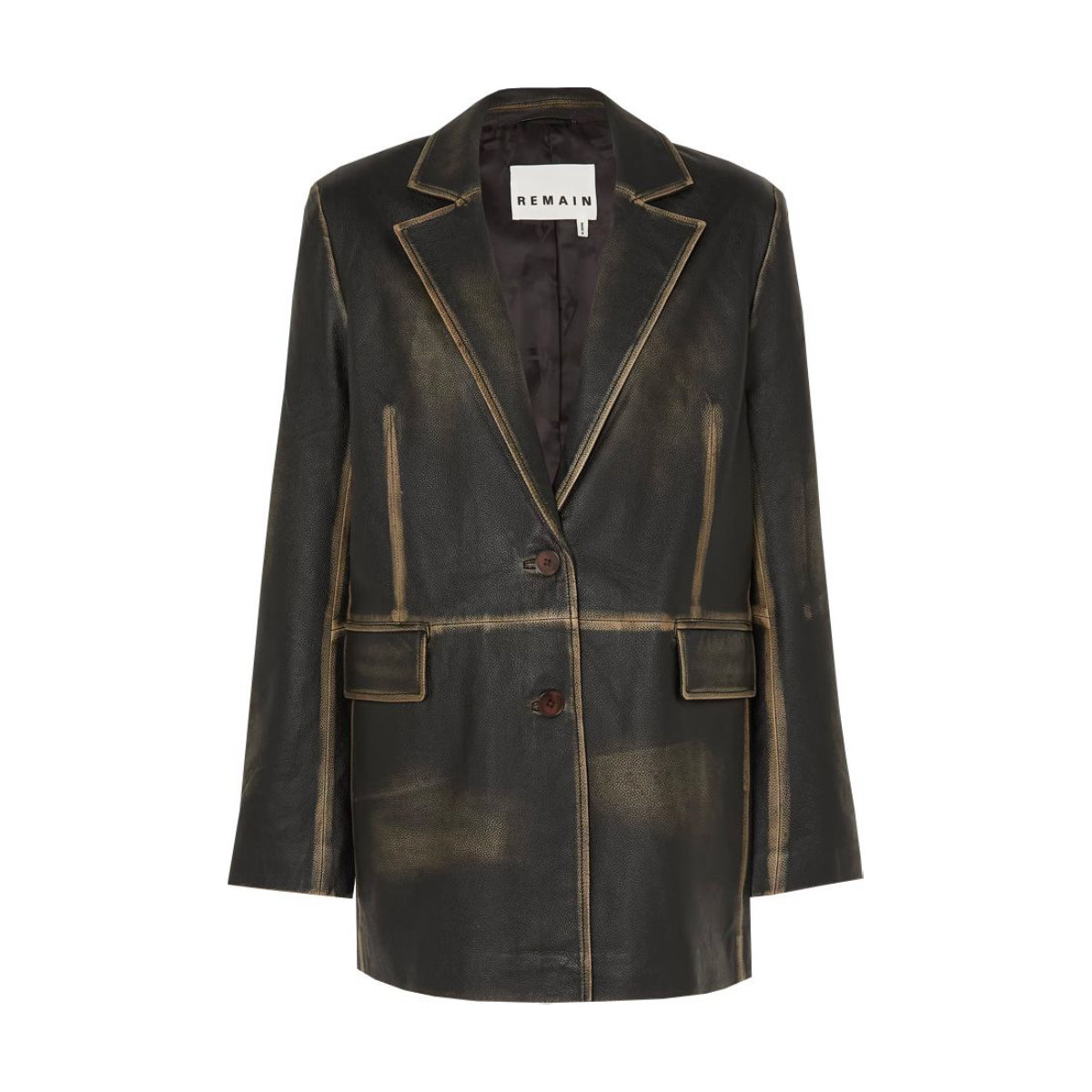 REMAIN Birger Christensen Kamia Textured Leather Blazer