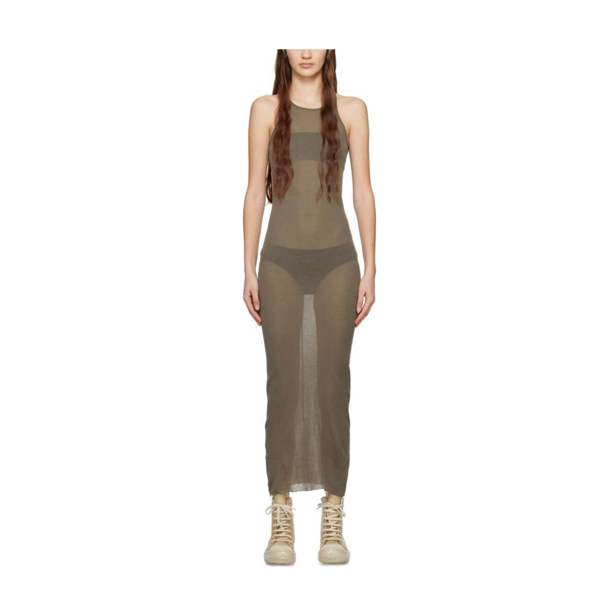 Rick Owens Gray Tank Maxi Dress