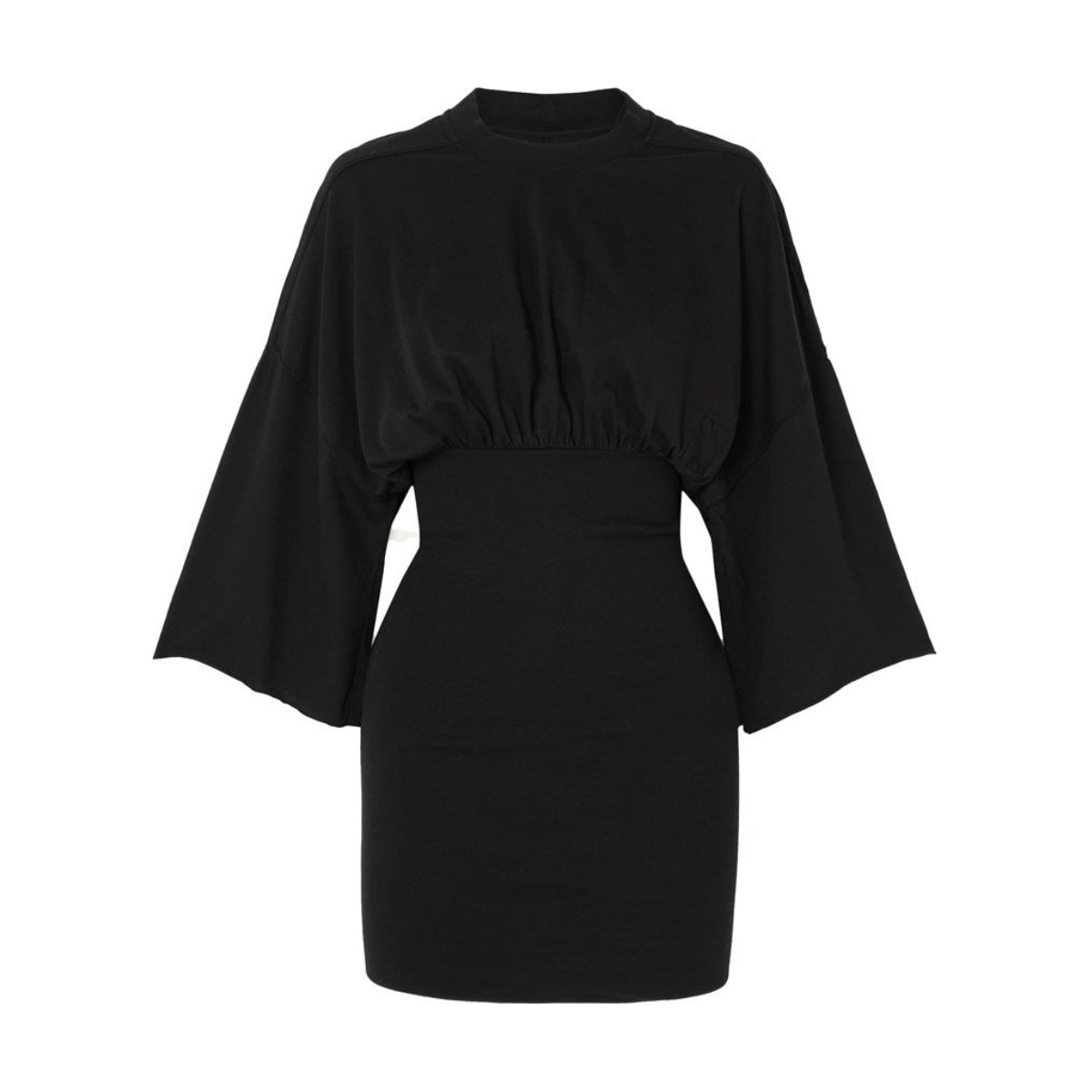Rick Owens Tommy Gathered Cotton-Jersey Mini Dress