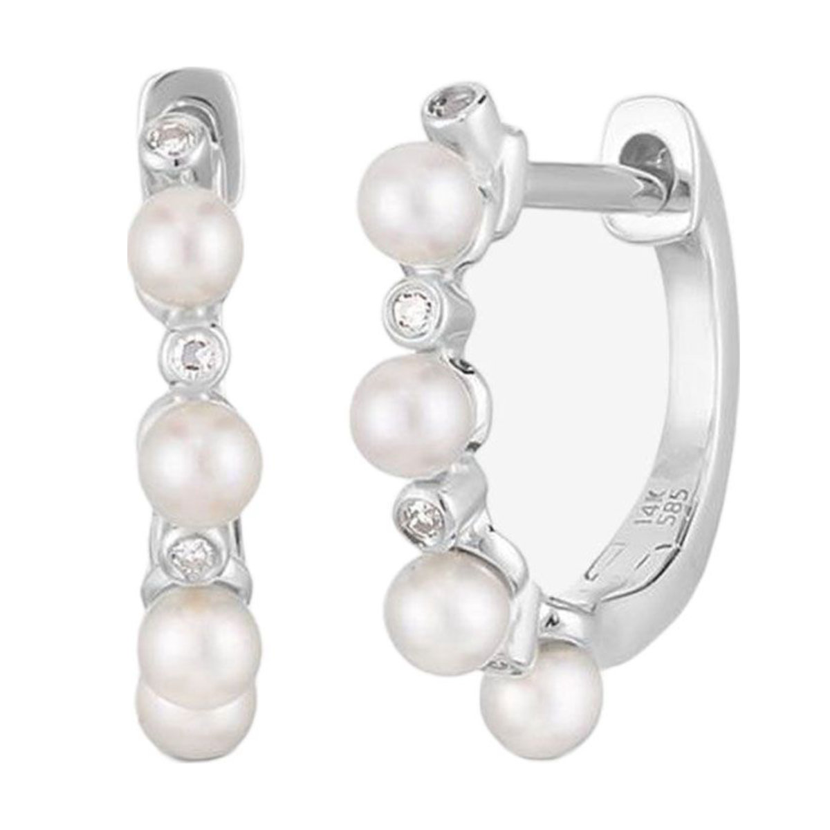 Ring Concierge Pearl Diamond Huggies
