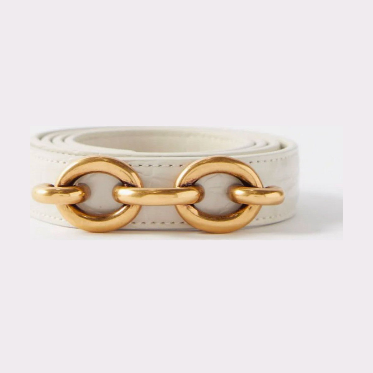 Saint Laurent Maillon Thin Belt in Leather