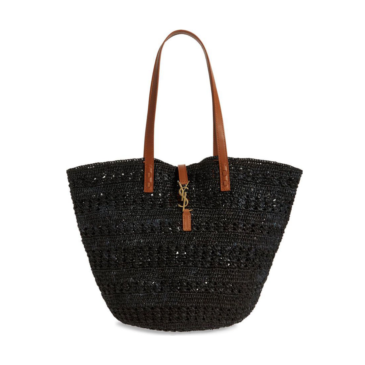 Saint Laurent Medium Panier Crochet Straw Tote