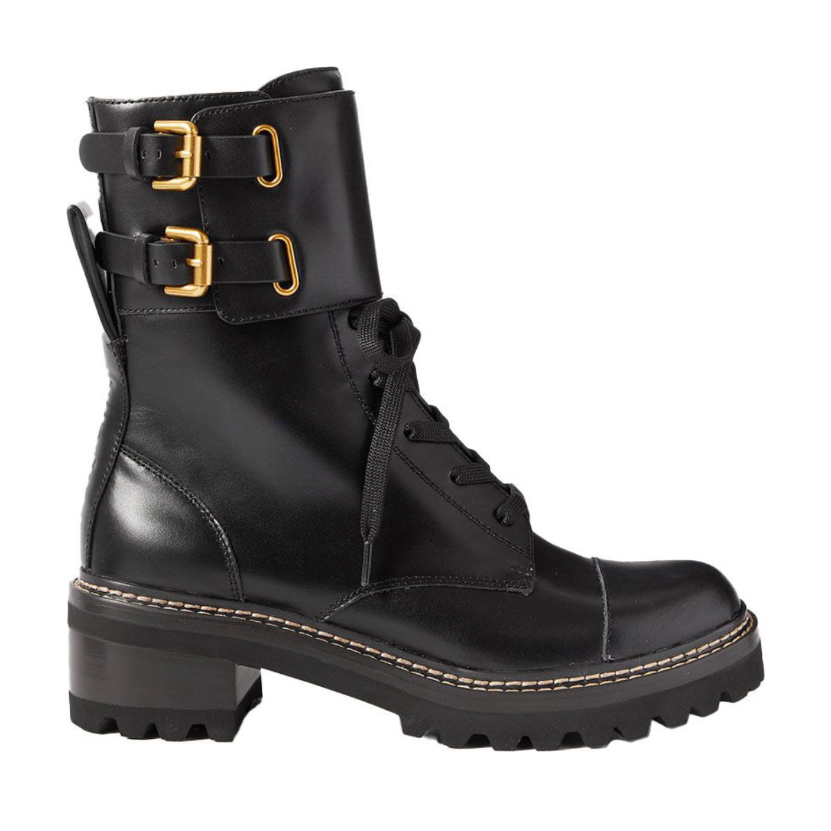 See By Chloé Mallory Leather Combat Boots