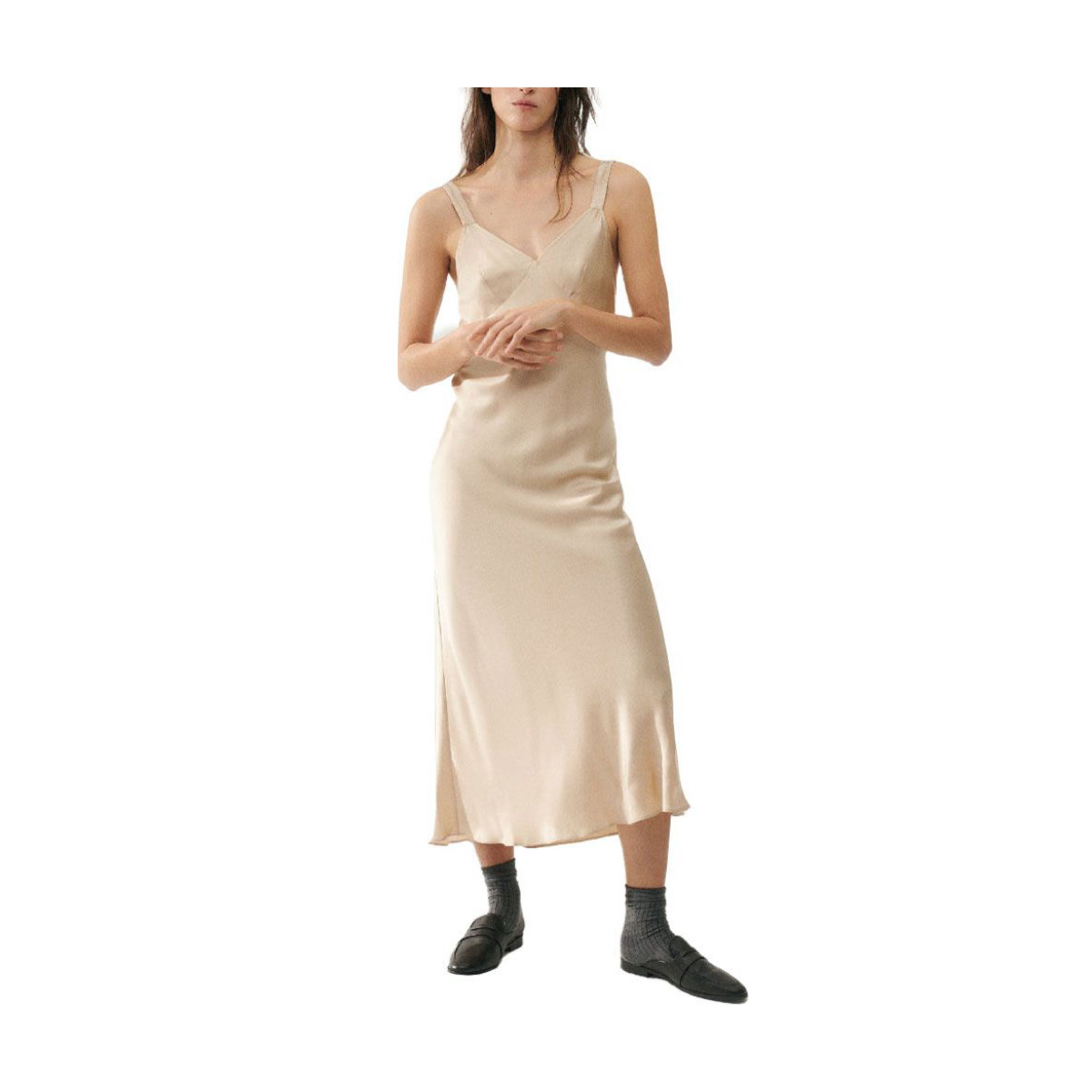 Silk Laundry Deco Ruched Dress