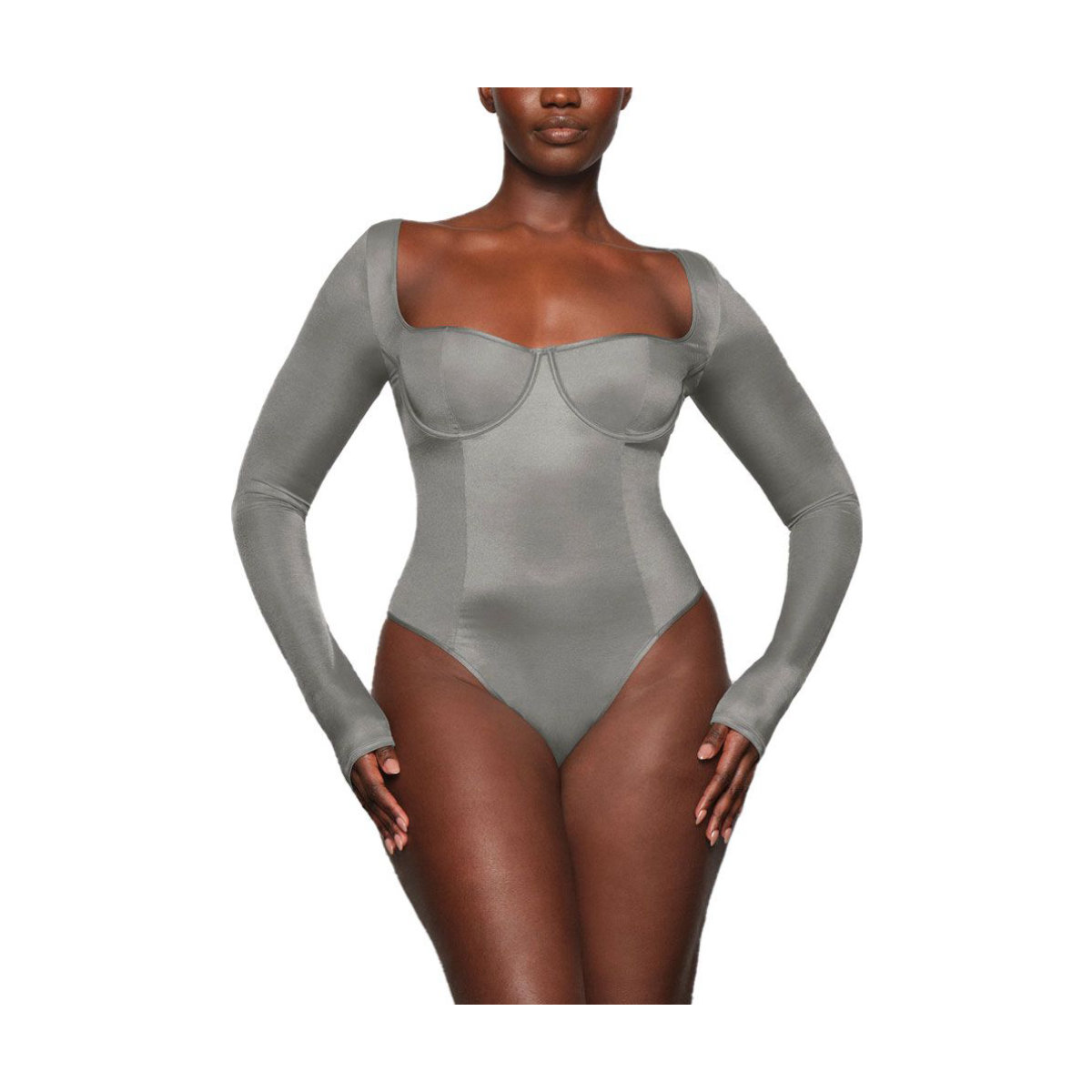 SKIMS Glissenette Long Sleeve Corset Bodysuit