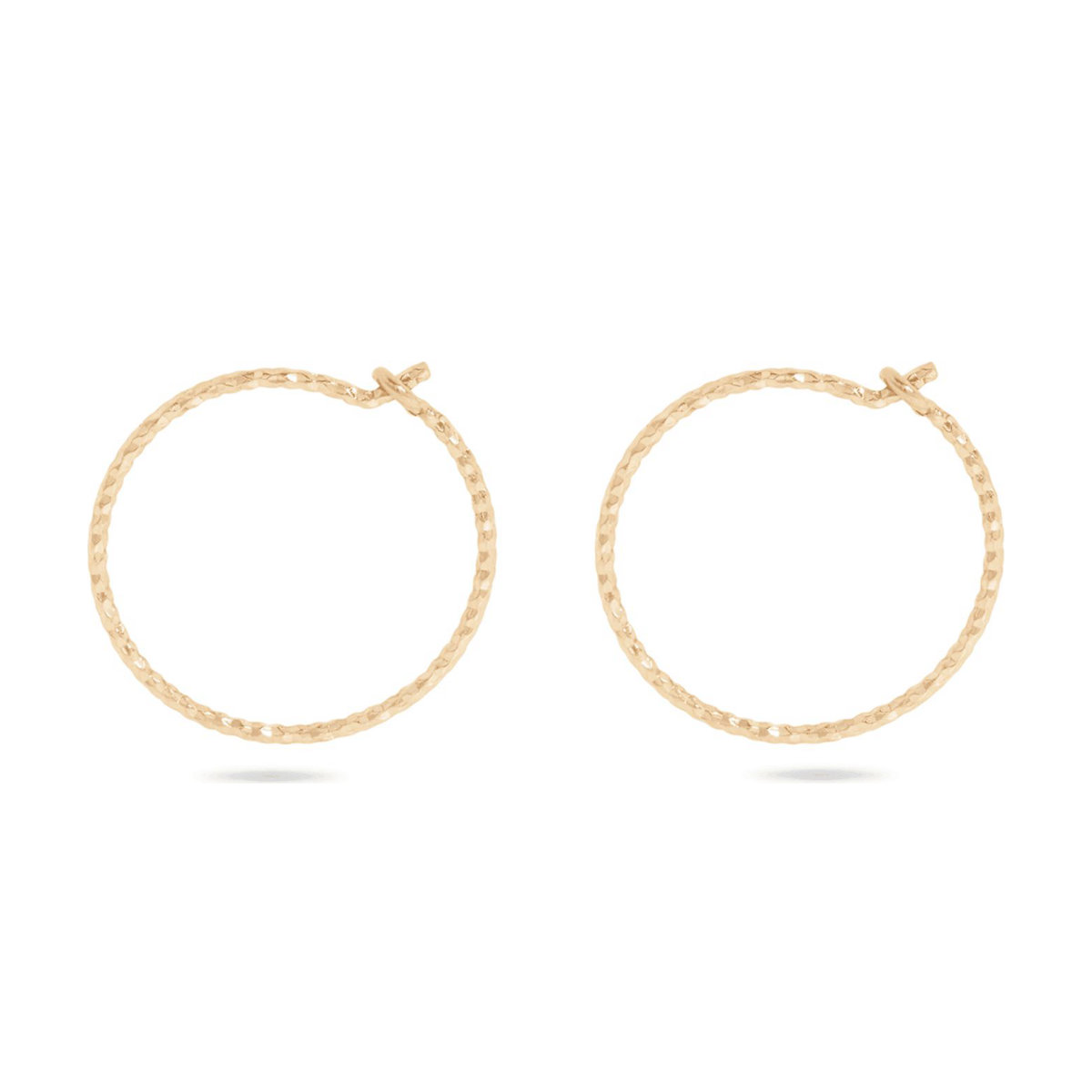 Stone and Strand Gold Sparkle Hoop Earrings