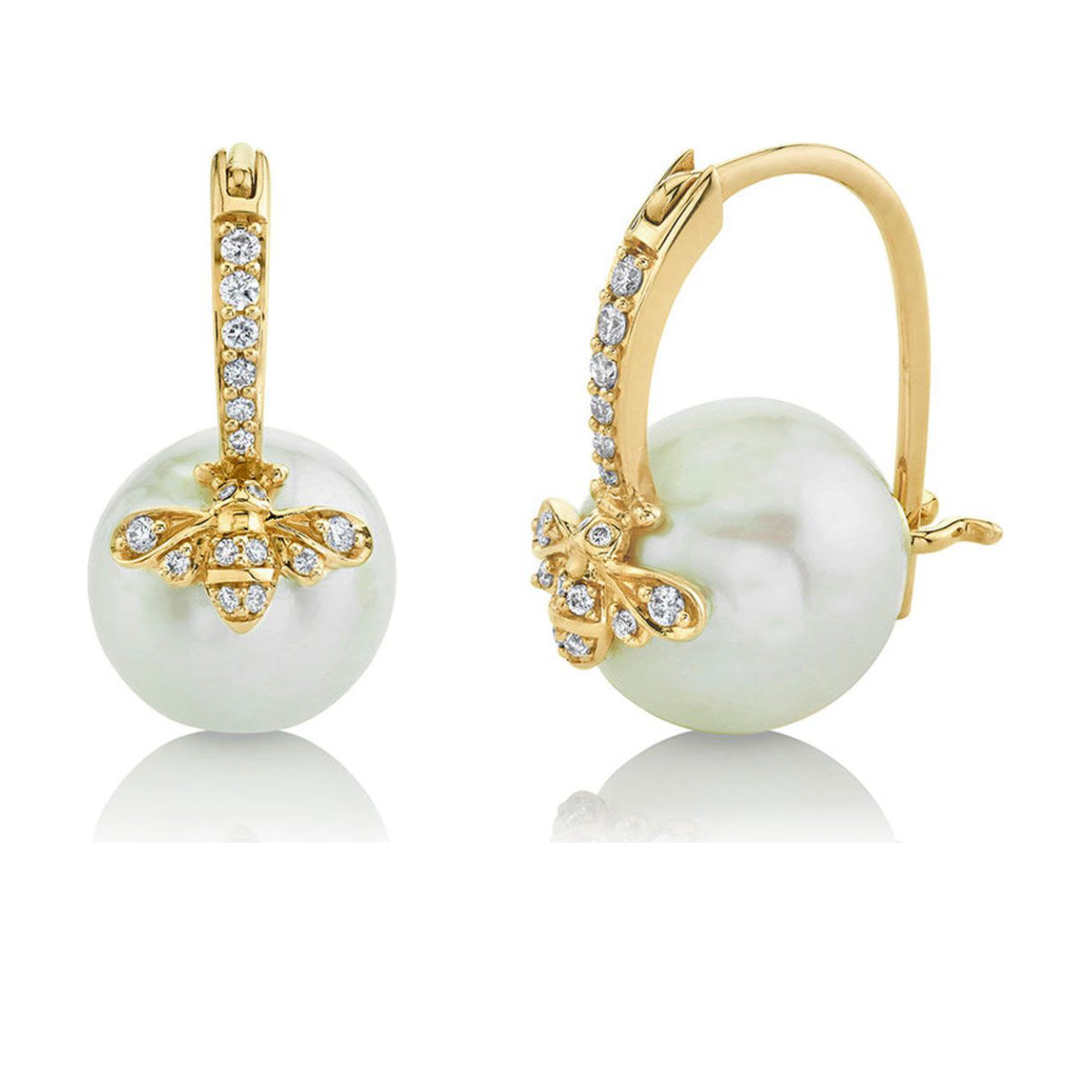 Sydney Evan Bee Pearl Earrings