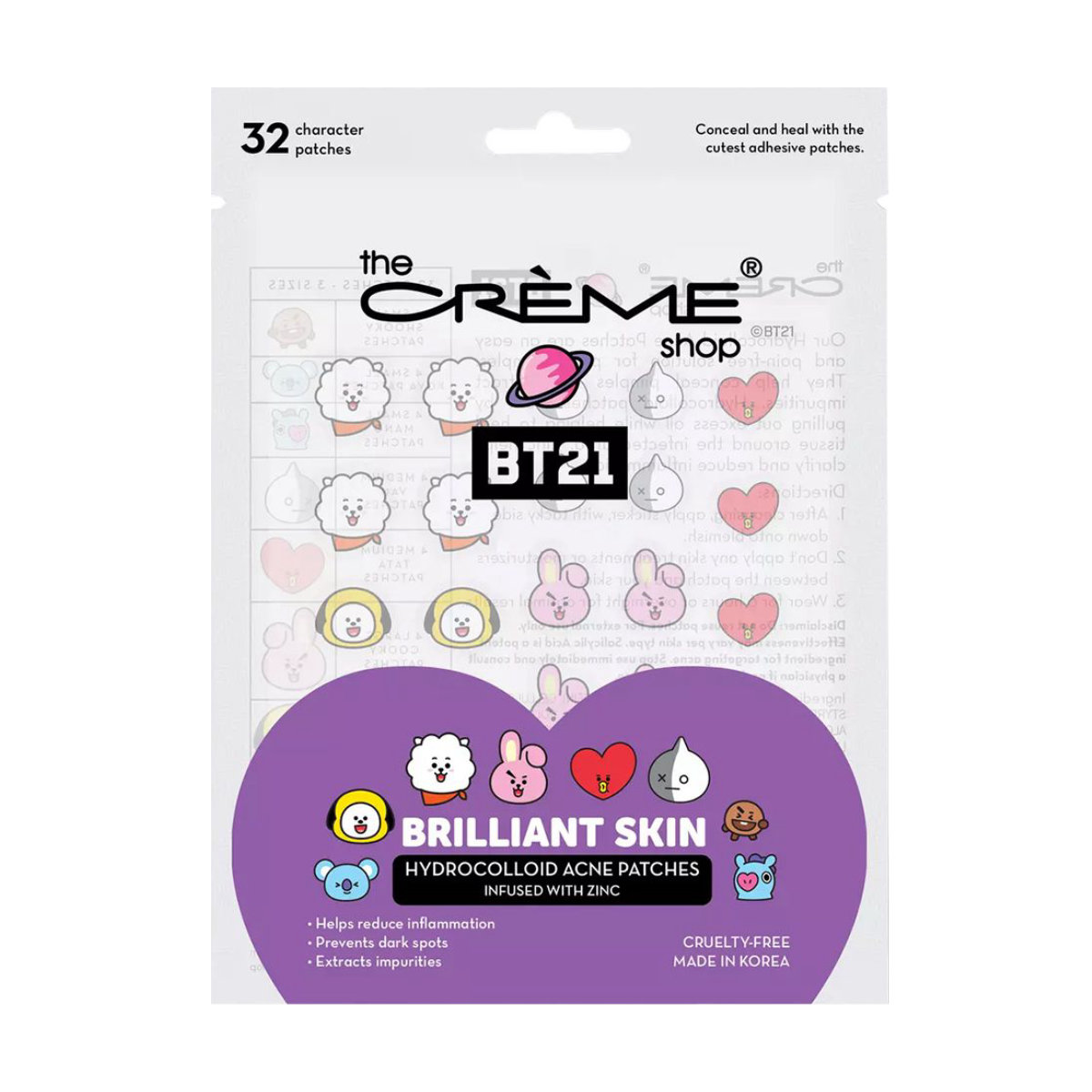 The Crème Shop BT21 Brilliant Skin Hydrocolloid Acne Patches
