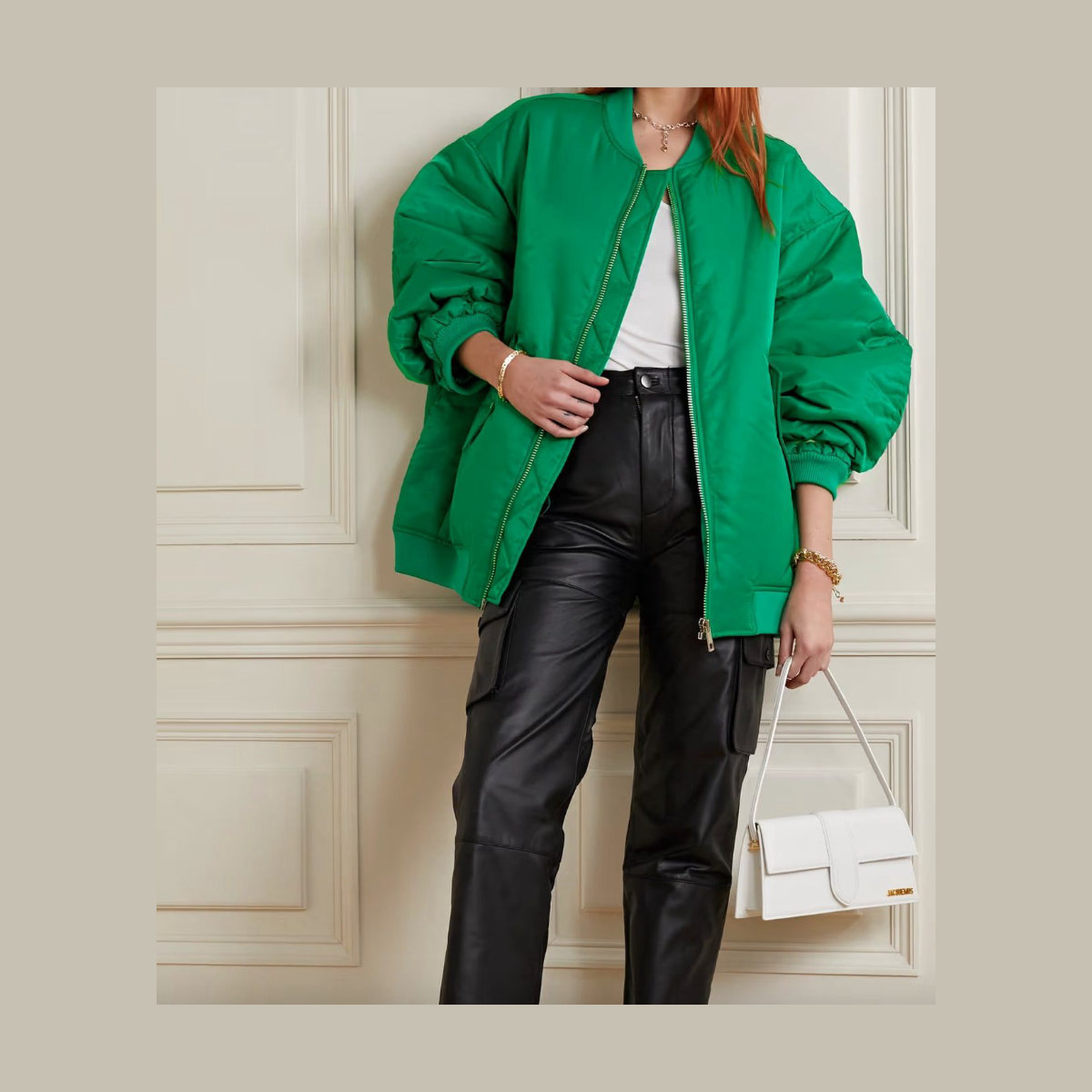 The Frankie Shop Astra Oversized Shell Bomber Jacket