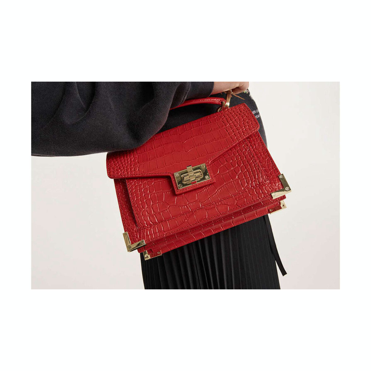 The Kooples Small Croco-Effect Emily Bag