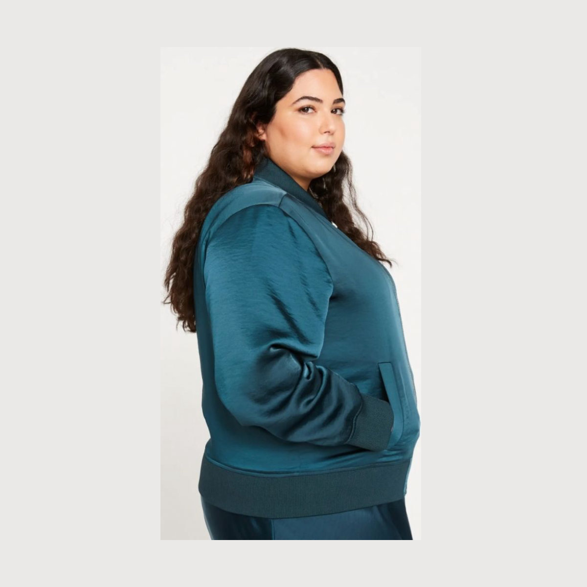 Universal Standard Satin Bomber Jacket