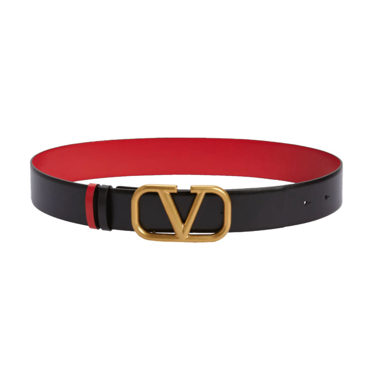 Valentino Garavani VLOGO Buckle Reversible Leather Belt