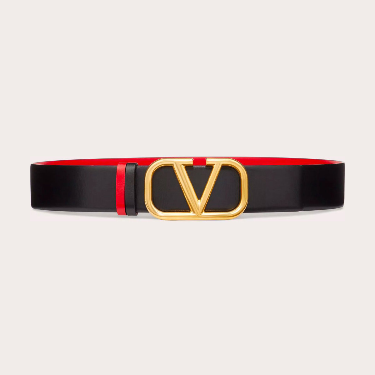 Valentino Reversible VLogo Signature Belt in Shiny Calfskin