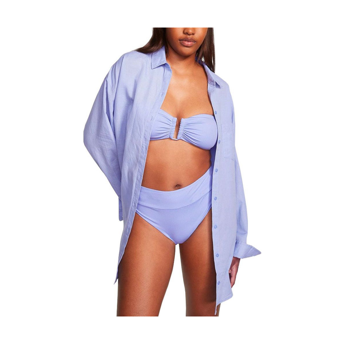 Victoria's Secret Swim Linen Boyfriend Shirt Dress