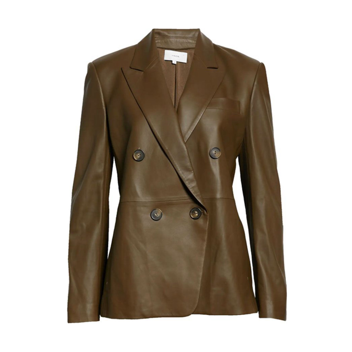 Vince Double Breasted Leather Blazer
