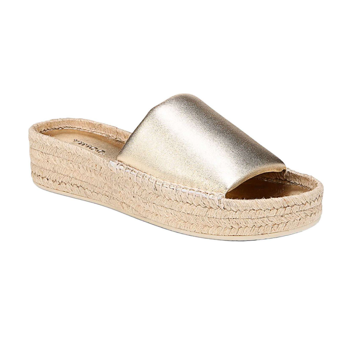 Vince Jesse Metallic Slide Espadrille Sandals
