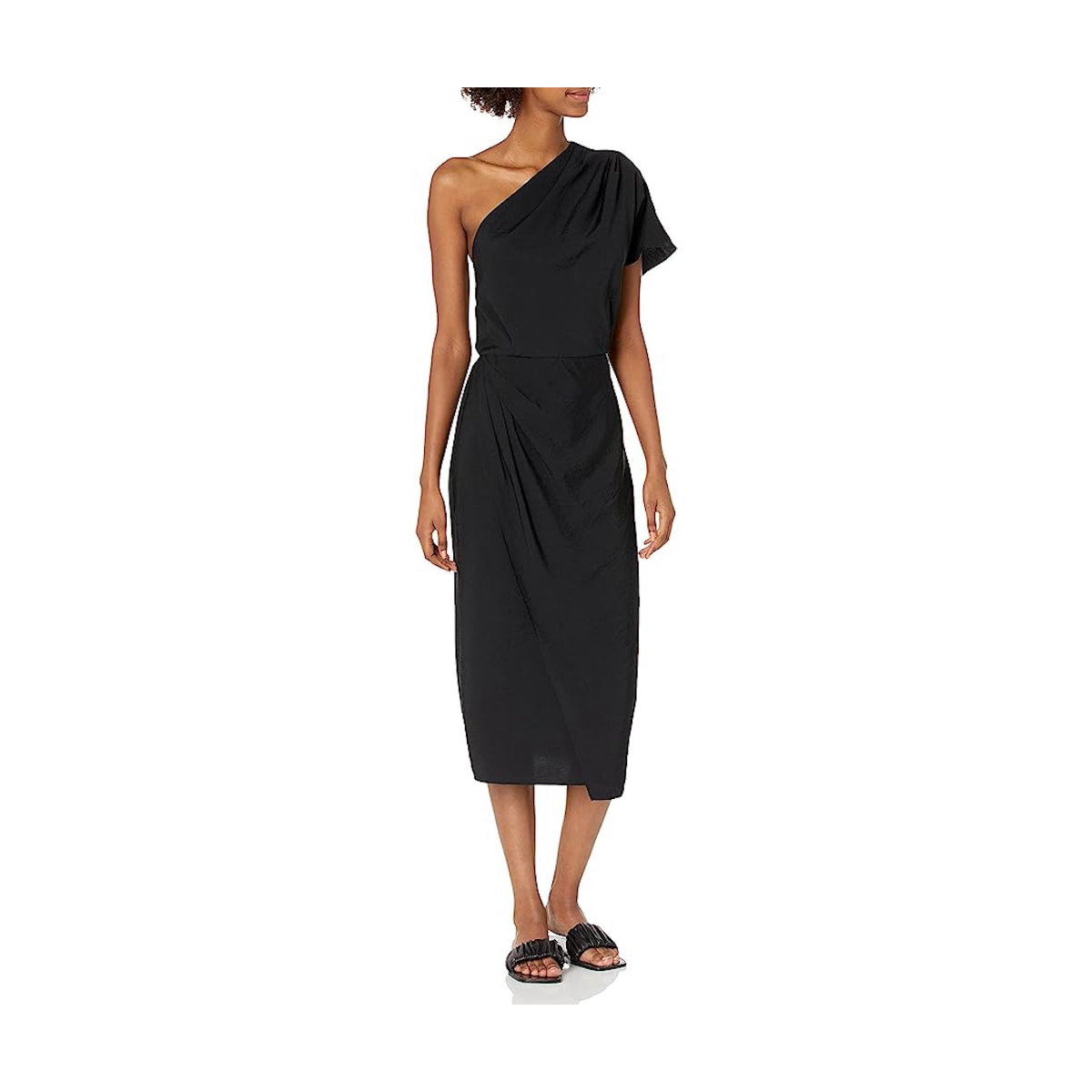 Vince One Shoulder Cascade Drape Dress
