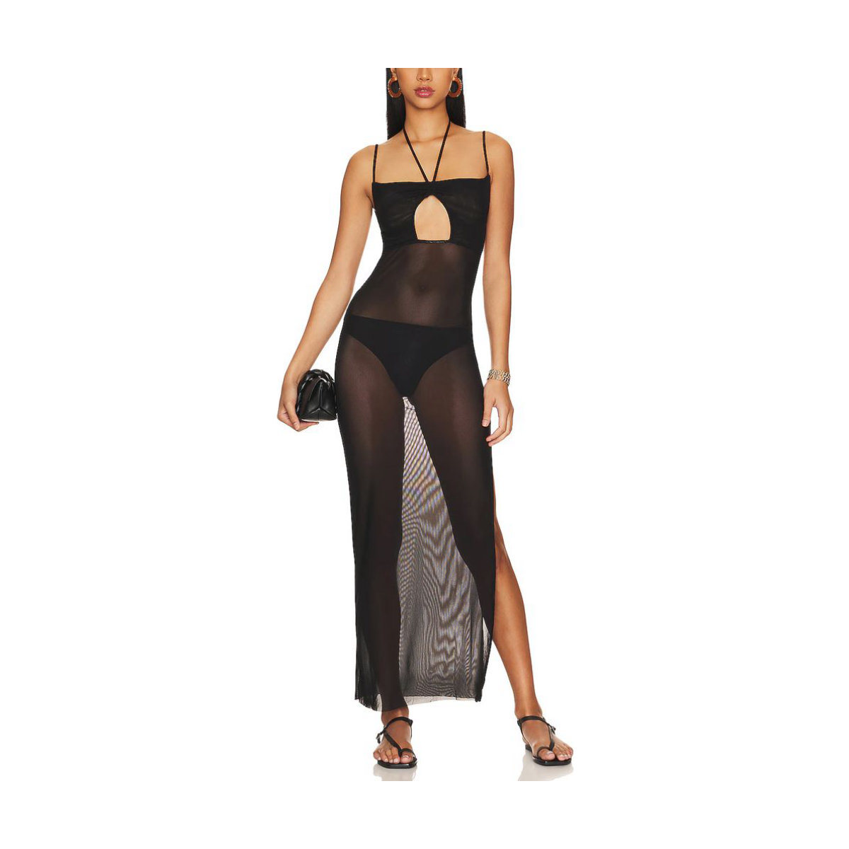 WeWoreWhat Mesh Strappy Maxi Dress