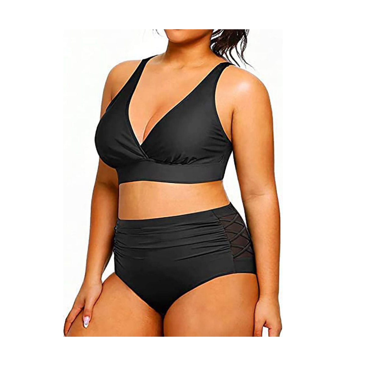 Yonique Women’s Plus Size Bikini High Waisted Two Piece