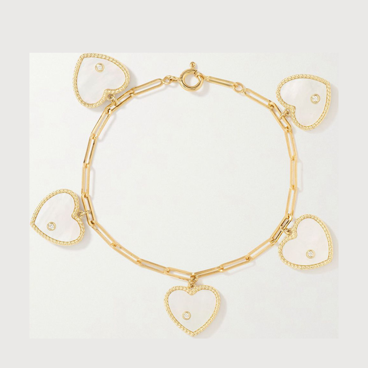 Yvonne Léon 9- And 18-karat Gold Mother-of-pearl And Diamond Bracelet