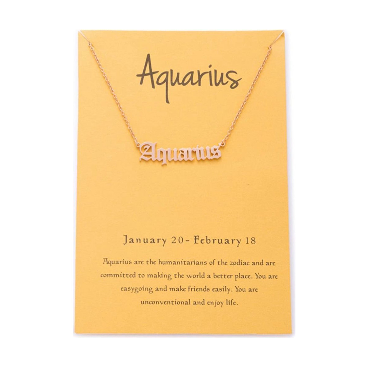Zealmer Retro 12 Zodiac Old English Letter Necklace